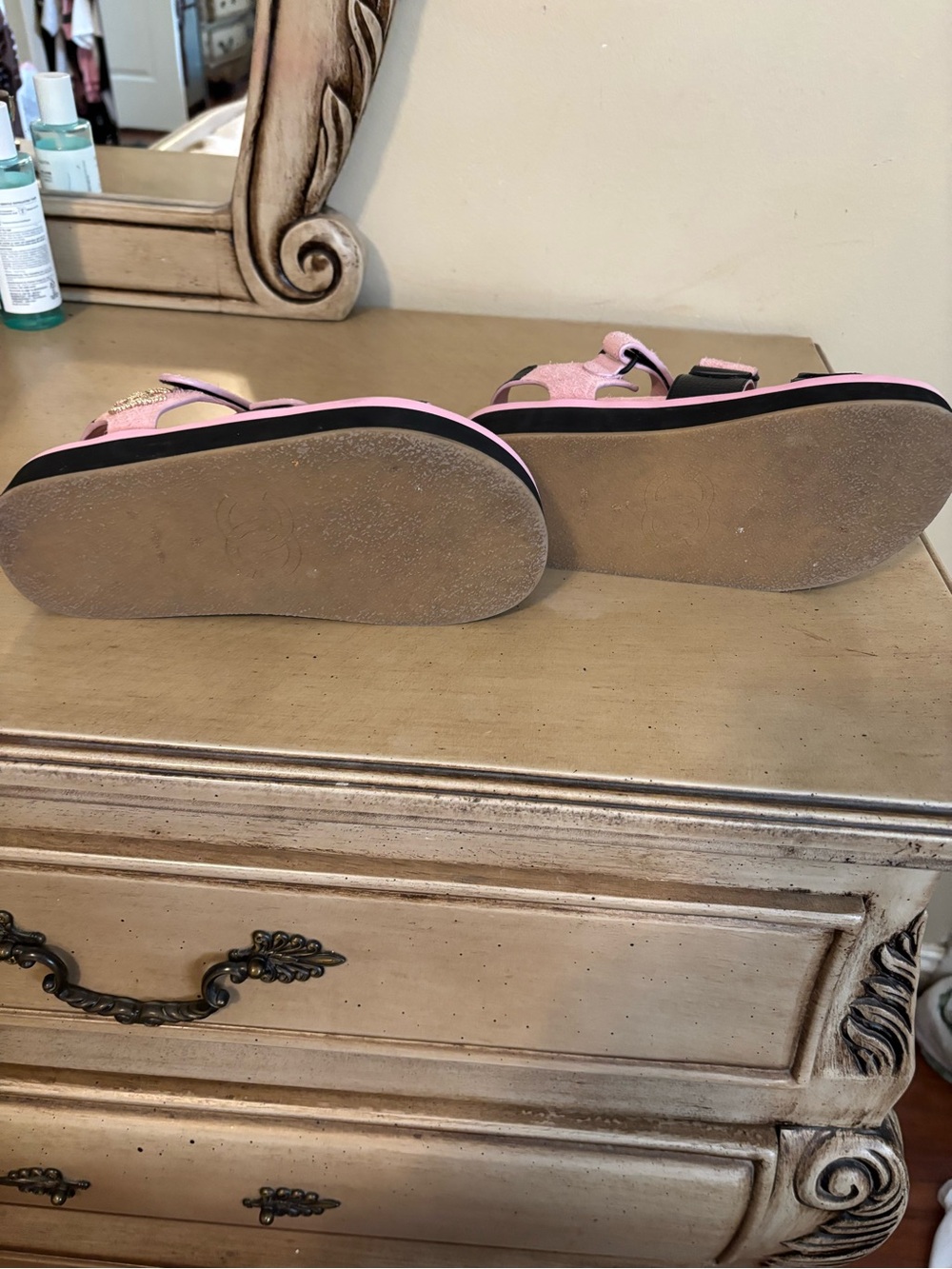 CHANEL Pink Suede Adjustable Strap sandal women - Picture 5 of 6